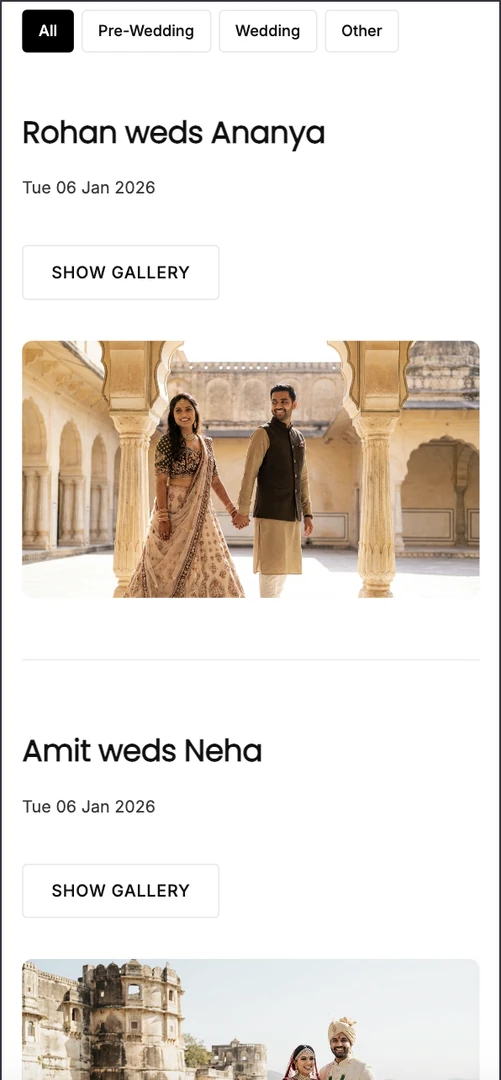 Minimalist mobile portfolio preview